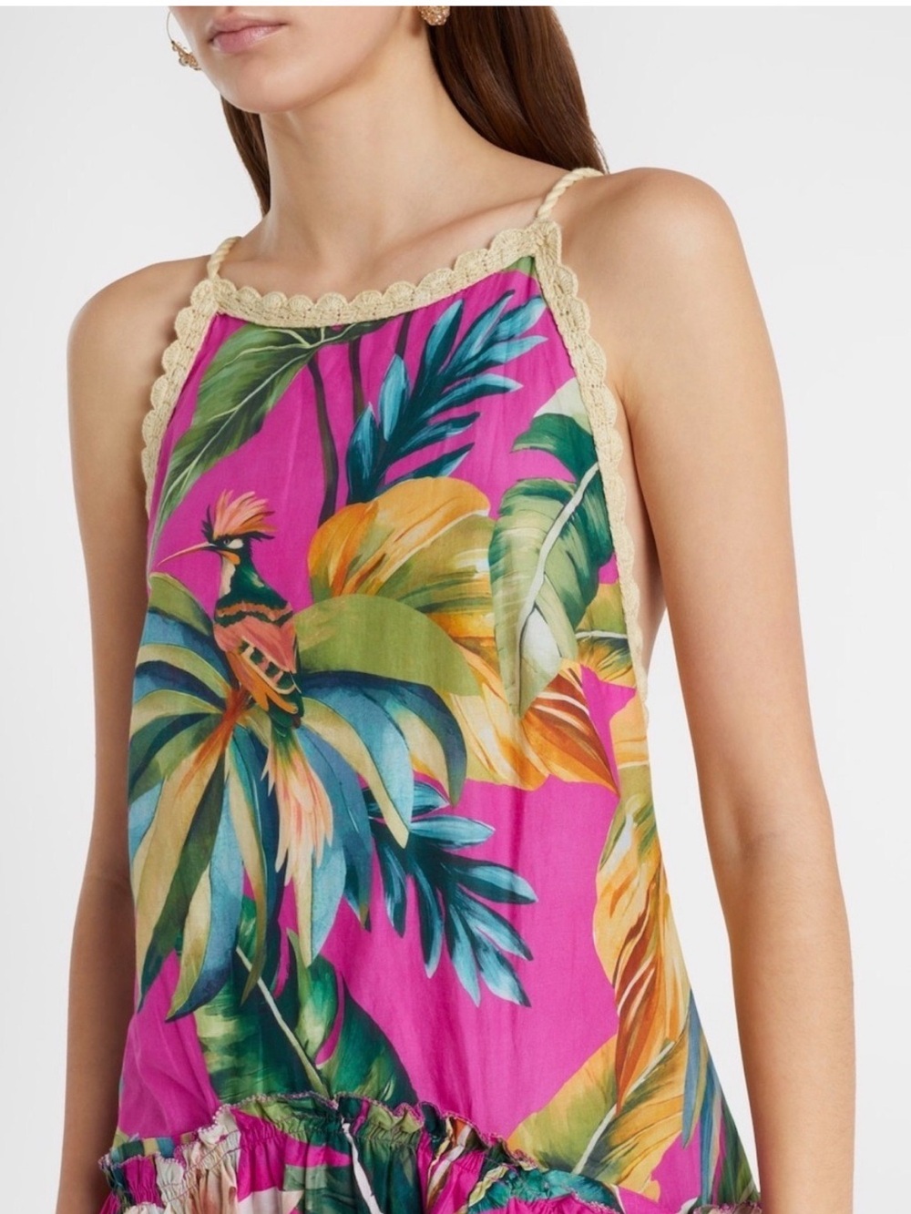 NWT Farm Rio Tropicana Backless Tropical Print Mini Dress - size Medium - $198 - Picture 3 of 7